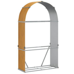 Walplus Log Holder Light Brown 120X45X210 Cm Galvanised Steel - thumbnail 2