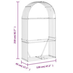 Walplus Log Holder Light Brown 120X45X210 Cm Galvanised Steel - thumbnail 9
