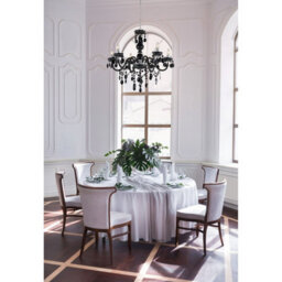 Luminosa Lighting Luminosa Cuimbra I Black Chandelier Chrome Candle 6X E14 - thumbnail 2