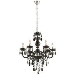 Luminosa Lighting Luminosa Cuimbra I Black Chandelier Chrome Candle 6X E14 - thumbnail 1