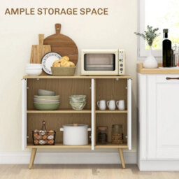 Accent Sideboard Storage Cabinet, Console Table With Adjustable Shelves, White - thumbnail 3