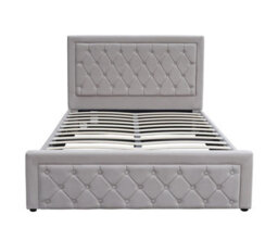 Kosy Koala Ottoman Storage Gaslift Bed 4Ft6 Double Grey Velvet Bedroom Furniture - thumbnail 4