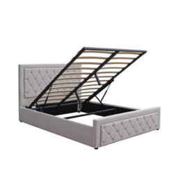 Kosy Koala Ottoman Storage Gaslift Bed 4Ft6 Double Grey Velvet Bedroom Furniture - thumbnail 6