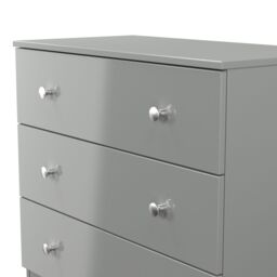 Yarmouth Ready Assembled Matt Grey No Effect 3 Drawer Wide Chest (H)685mm (W)740mm (D)390mm - thumbnail 3