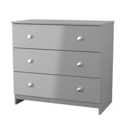 Yarmouth Ready Assembled Matt Grey No Effect 3 Drawer Wide Chest (H)685mm (W)740mm (D)390mm - thumbnail 2