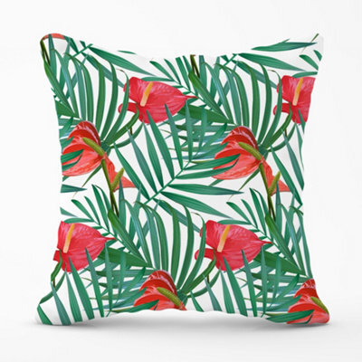 Warren Reed Designer Tropical Flowers And Palm Leaves Cushions 45Cm X 45Cm - image 1