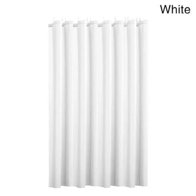 White Extra Long Fabric Shower Curtain Waterproof With Hooks Weighted Hem 180 X 200Cm - image 1