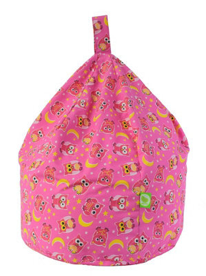 Bean Lazy Cotton Pink Owl Bean Bag Child Size