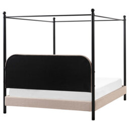 Beliani Four Poster Bed Boucle Dannemois 160 X 200 Cm (Eu King Size) Taupe - thumbnail 6