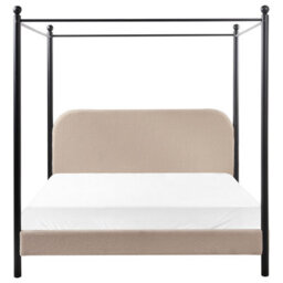 Beliani Four Poster Bed Boucle Dannemois 160 X 200 Cm (Eu King Size) Taupe - thumbnail 5