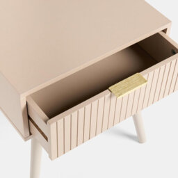Ohs Venice Bedside Table 1 Drawer Nightstand Storage Unit - Natural - thumbnail 6