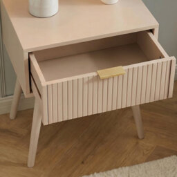 Ohs Venice Bedside Table 1 Drawer Nightstand Storage Unit - Natural - thumbnail 2