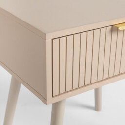 Ohs Venice Bedside Table 1 Drawer Nightstand Storage Unit - Natural - thumbnail 5
