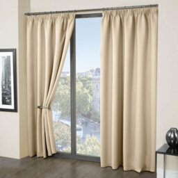 Ameha Cream Blackout Curtain Pencil Pleat Curtain 66''x72'' Thick Thermal Insulated Curtains Pair With Tie Backs Living Room Decor - thumbnail 5