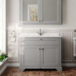 Hudson Reed Floor Standing Two Door Traditional Vanity Unit With 1 Tap Hole Grey Marble Top & Basin In Storm Grey, 1020 X 470mm - thumbnail 2