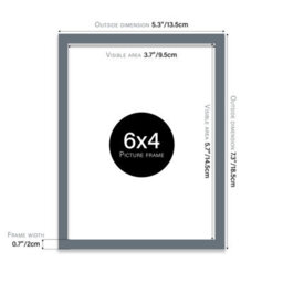 6X4 Grey Picture Frame (15.2 X 10.2Cm) Poster, Photo, Artwork, Gallery Wall Or Print - thumbnail 3