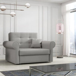 Viva I Silver Sofa Bed For Living Room Polyurethane Foam Wave Spring Metal Legs Bedding Storage 116X85X98Cm Light Grey - thumbnail 3
