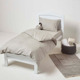Homescapes Grey Cotton Cot Bed Fitted Sheets 200 Thread Count, 2 Pack - thumbnail 2