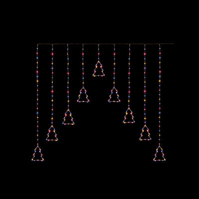 Premier Decorations Limited Christmas Tree Window Curtain Light Decoration 258 Rainbow Leds 1.2M X 1.2M - image 1