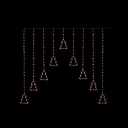 Premier Decorations Limited Christmas Tree Window Curtain Light Decoration 258 Rainbow Leds 1.2M X 1.2M - thumbnail 1