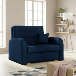 Viva Gold I Compact Single Sofa Bed With Storage And Modern Upholstered Design Blue