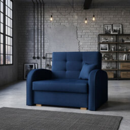 Viva Gold I Compact Single Sofa Bed With Storage And Modern Upholstered Design Blue - thumbnail 2