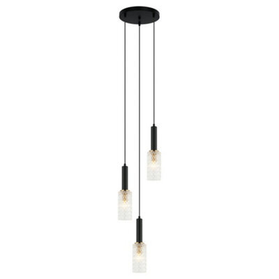 Luminosa Lighting Luminosa Modern Hanging Pendant Black, Gold 3 Light , E14