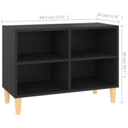 Vidaxl Tv Cabinet With Solid Wood Legs Black 69.5X30X50 Cm - thumbnail 6