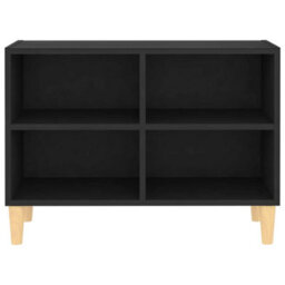 Vidaxl Tv Cabinet With Solid Wood Legs Black 69.5X30X50 Cm - thumbnail 4
