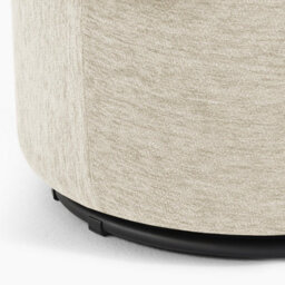 Furniturebox Uk Liode Cream Fabric Round Swivel Accent Chair - thumbnail 9