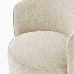 Furniturebox Uk Liode Cream Fabric Round Swivel Accent Chair - thumbnail 8