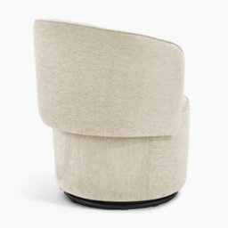 Furniturebox Uk Liode Cream Fabric Round Swivel Accent Chair - thumbnail 6