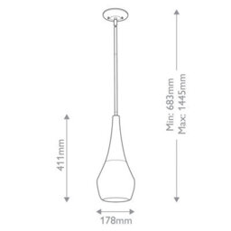 Luminosa Lighting Elstead Kichler Deela Slim Pendant Ceiling Light Contemporary Champagne Bronze 1X E27 - thumbnail 3