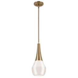 Luminosa Lighting Elstead Kichler Deela Slim Pendant Ceiling Light Contemporary Champagne Bronze 1X E27 - thumbnail 1