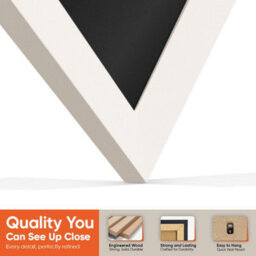 "AK Frames 25X17"" White Sleek Vinyl Record Frame With Black Mount For 12 Inch Lp Cover & Disc - Overlapped Design" - thumbnail 3