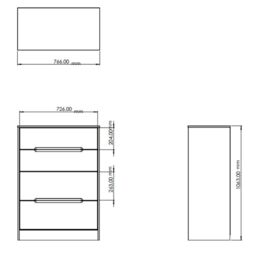 Nashville Ready Assembled Matt White & Oak 4 Drawer Chest (H)1063mm (W)766mm (D)395mm - thumbnail 6