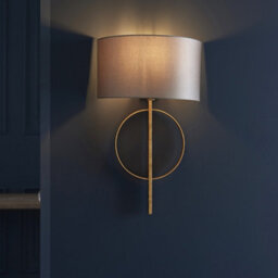 Luminosa Lighting Luminosa Trento Wall Lamp Antique Gold Leaf & Mink Satin Fabric - thumbnail 2