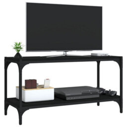 Berkfield Industrial Tv Cabinet Black 80X33X41 Cm Engineered Wood And Steel - thumbnail 4