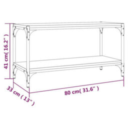 Berkfield Industrial Tv Cabinet Black 80X33X41 Cm Engineered Wood And Steel - thumbnail 9