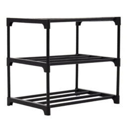 3 Tier Shoe Rack Compact Metal Shoe Storage Shelves Stand Footwear Organiser - thumbnail 4