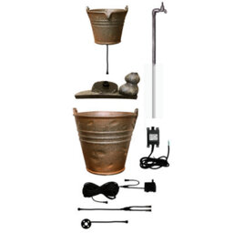Primrose Tap And Bucket Garden Water Feature Fountain With Led Lights For Indoor For Outdoor Use H76Cm - thumbnail 7