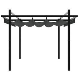 Walplus Garden Gazebo With Retractable Roof Anthracite 3X3 M Aluminium - thumbnail 5