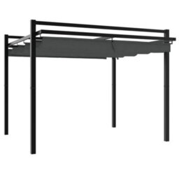 Walplus Garden Gazebo With Retractable Roof Anthracite 3X3 M Aluminium - thumbnail 6