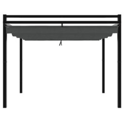 Walplus Garden Gazebo With Retractable Roof Anthracite 3X3 M Aluminium - thumbnail 4