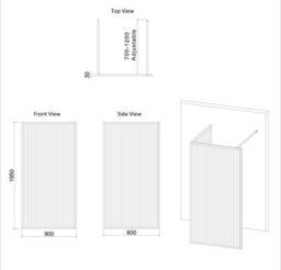 Royal Bathrooms Luxor 2 Sided Walk In Wet Room Fluted Shower Enclosure With 1400 X 800mm Stone Tray & Brushed Bronze Frame 8mm Easy Clean Glass - thumbnail 8