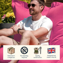 Icon Giant Indoor Outdoor Bean Bag Floor Cushion Pink - thumbnail 3