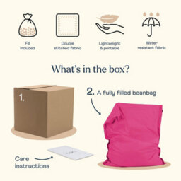 Icon Giant Indoor Outdoor Bean Bag Floor Cushion Pink - thumbnail 7