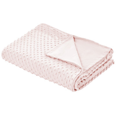 Beliani Weighted Blanket Cover 800 Callisto 120 X 180 Cm Pastel Pink