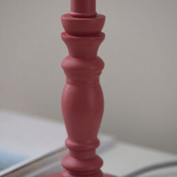 Loops Chic Satin Pink Clay Table Lamp Base Set With Aged Brass Accents - thumbnail 4