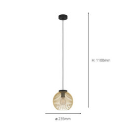 Eglo Venezuela Black And Gold Pendant Light - thumbnail 3